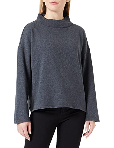 TOM TAILOR Damen Sweatshirt mit Stehkragen 1034129, 30281 - Evident Anthracite Melange, L von TOM TAILOR