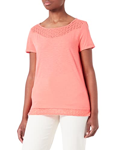 TOM TAILOR Damen T-Shirt mit Detail 1032133, 26200 - Strong Peach Tone, M von TOM TAILOR