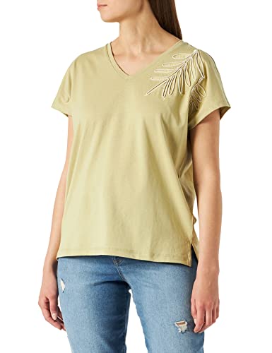 TOM TAILOR Damen T-Shirt mit Print 1031216, 28725 - Light Moderate Olive, S von TOM TAILOR