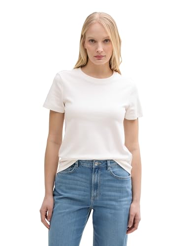 TOM TAILOR Damen 1048112 T-Shirt, 10315-Whisper White, XS TOM TAILOR Damen 1048112 T-Shirt, 10315-Whisper White, XS von TOM TAILOR