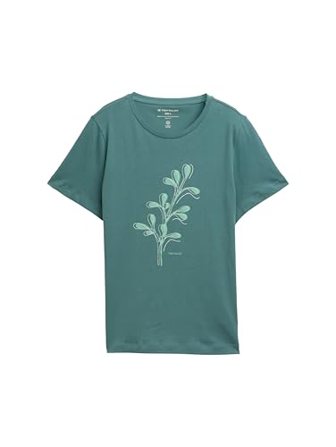 TOM TAILOR Damen 1047837 T-Shirt, 10697-Sea Pine Green, L von TOM TAILOR