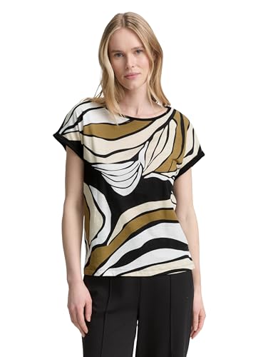 TOM TAILOR Damen 1047064 T-Shirt, 14482-Deep Black, L von TOM TAILOR