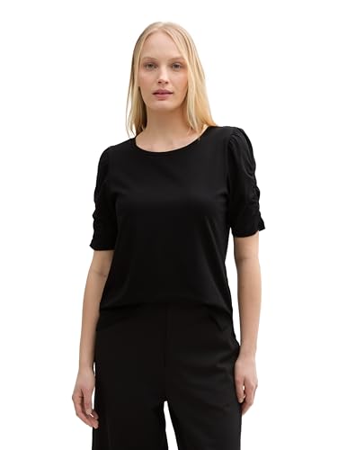TOM TAILOR Damen 1047066 T-Shirt, 14482-Deep Black, M von TOM TAILOR
