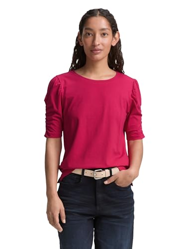 TOM TAILOR Damen 1047066 T-Shirt, 37989-Raspberry Red, XXL von TOM TAILOR