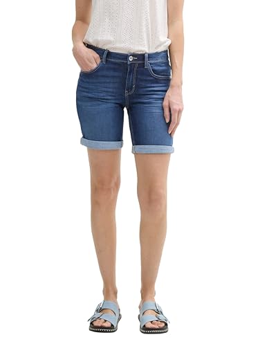TOM TAILOR Damen 1046581 Bermuda Jeans Shorts, 10281-Mid Stone Wash Denim, 26 von TOM TAILOR