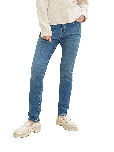 TOM TAILOR Damen 1038347 Tapered Relaxed Jeans, 10119-Used Mid Stone Blue Denim, 32/30 von TOM TAILOR