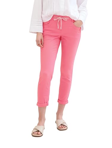 TOM TAILOR Damen Tapered Relaxed Hose mit Kordelzug, 15799 - Carmine Pink, 44/28 von TOM TAILOR