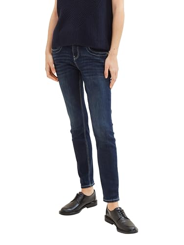 TOM TAILOR Damen Tapered Relaxed Jeans, 10138 - Rinsed Blue Denim, 27/30 von TOM TAILOR