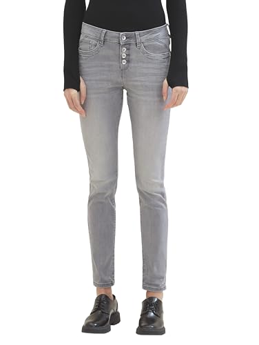 TOM TAILOR Damen Tapered Relaxed Jeans, 10210 - Grey Denim, 25/32 von TOM TAILOR