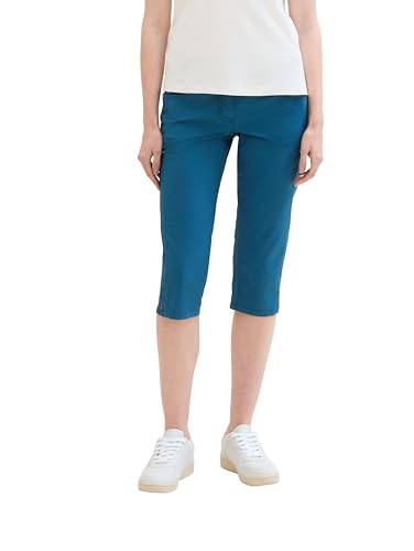 TOM TAILOR Damen Tapered relaxed Hose, Moss Blue, 32 von TOM TAILOR
