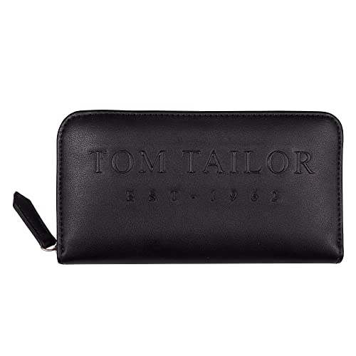 TOM TAILOR bags Teresa Damen Geldbörse Portemonnaie Reißverschluss Groß Schwarz von TOM TAILOR