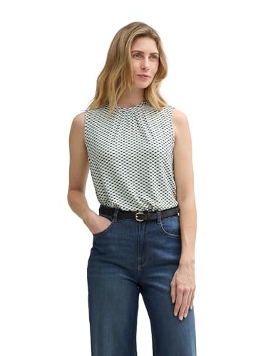 TOM TAILOR Damen 1046409 Top, 38005-Green White Tile Minimal, XL von TOM TAILOR