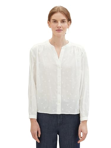 TOM TAILOR Damen Tunica Bluse mit Muster, 34793 - Offwhite Tonal Embroidery, 38 von TOM TAILOR