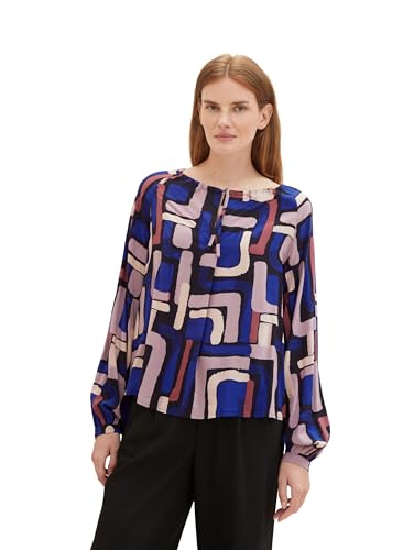 TOM TAILOR Damen Tunica Bluse mit Muster , black abstract design, 46 von TOM TAILOR