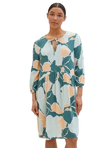 TOM TAILOR Damen Tunica Kleid mit Bindedetail, 34845 - Abstract Flower Print, 38 von TOM TAILOR
