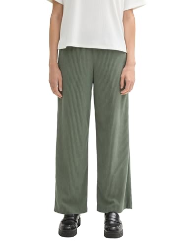TOM TAILOR Damen Wide Leg Hose aus Cord, 13182 - Pale Bark Green, 44/32 von TOM TAILOR