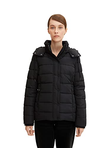 TOM TAILOR Damen Winterjacke mit Kapuze 1032480, 14482 - Deep Black, 3XL von TOM TAILOR