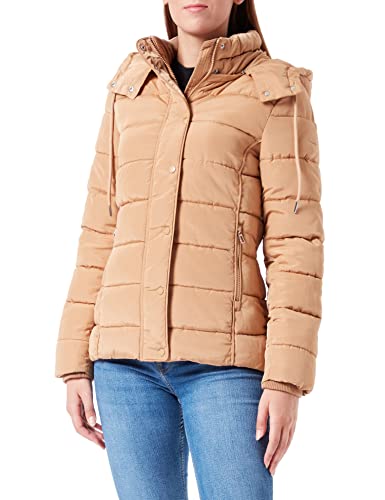 TOM TAILOR Damen Winterjacke mit Kapuze 1032480, 27841 - Soft Light Camel, L von TOM TAILOR