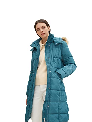 TOM TAILOR Damen Wintermantel mit Kapuze 1032489, 13222 - Pastel Teal, M von TOM TAILOR