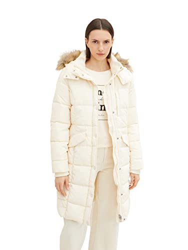 TOM TAILOR Damen Wintermantel mit Kapuze 1032489, 28130 - Soft Buttercream, 3XL von TOM TAILOR