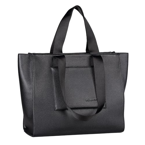 TOM TAILOR Denim Aisha Damen Shopper Umhängetasche Reißverschluss Groß Schwarz von TOM TAILOR