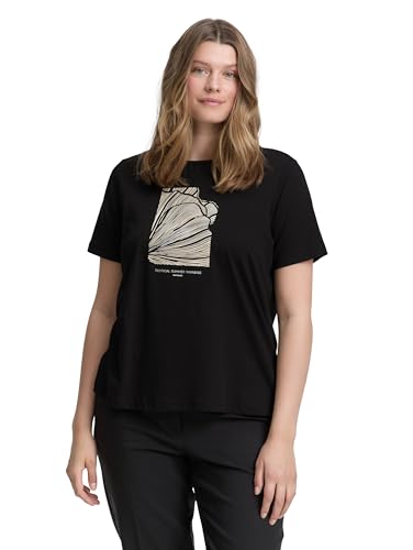 Tom Tailor Damen 1047021 T-Shirt, 29999-Black, 44 Größen von TOM TAILOR