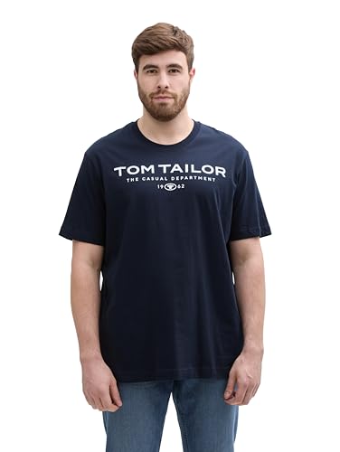 TOM TAILOR Denim Basic T-Shirt mit Logo-Stickerei, White, M von TOM TAILOR