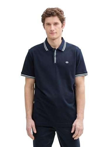 TOM TAILOR Denim Basic T-Shirt mit Stickerei, Dusty Sky Blue, S von TOM TAILOR