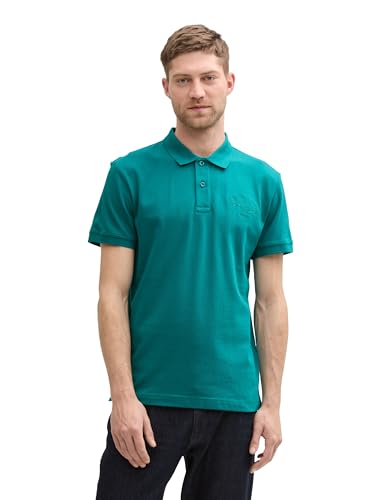 TOM TAILOR Denim Basic T-Shirt mit Stickerei, Fresh Mint Green, XXL von TOM TAILOR