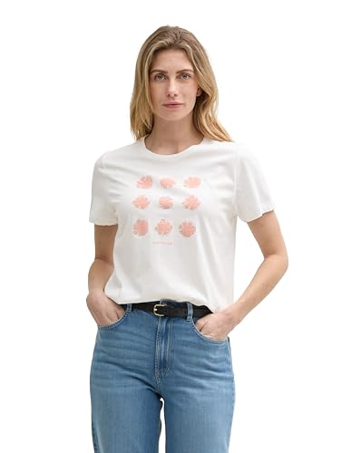 TOM TAILOR Damen 1045534 T-Shirt, 10315 - Whisper White, XS EU von TOM TAILOR