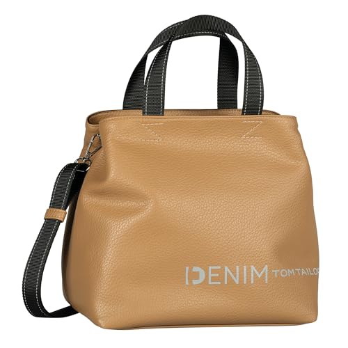 TOM TAILOR Denim Marlow Damen Shopper Umhängetasche Reißverschluss Klein Braun von TOM TAILOR