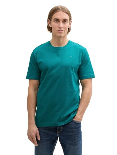 TOM TAILOR Denim Mini-Blusenkleid mit Streifenmuster, White Blue Vertical Stripe, L von TOM TAILOR