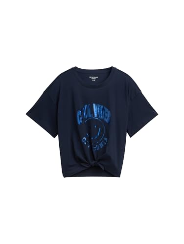 TOM TAILOR Denim Relaxed Fit Tunika Hemd mit Leinenanteil, Parrot orange Chambray, XS von TOM TAILOR