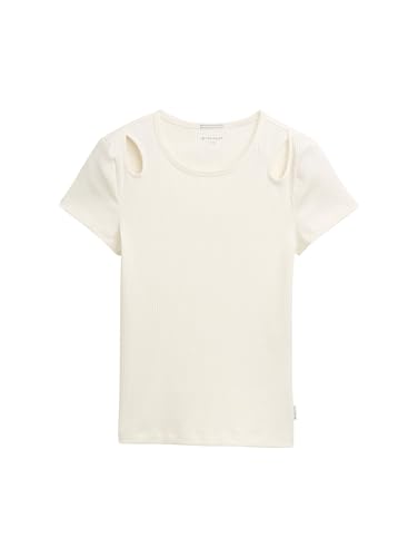 TOM TAILOR Denim Relaxed Fit Tunika Hemd mit Leinenanteil, beige Abbey Stone Chambray, S von TOM TAILOR