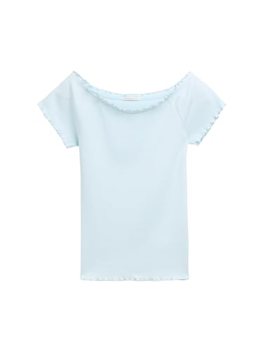 TOM TAILOR Denim Relaxed Fit Tunika Hemd mit Leinenanteil, royal Blue Chambray, M von TOM TAILOR