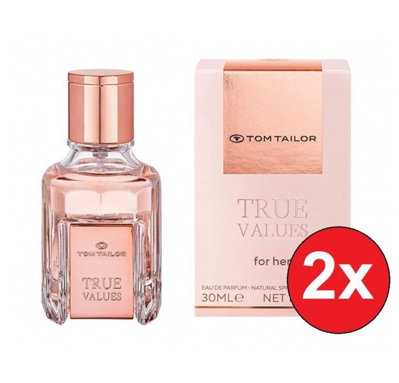 TOM TAILOR Eau de Parfum True Values für Sie EDP 2x 30 ml Damendüfte Duft Frauen Parfum, 2-tlg., Intensiv fruchtig blumig Parfüm Geschenk für Damen Frauen Mädchen von TOM TAILOR
