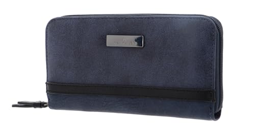 TOM TAILOR Elin Damen Geldbörse Portemonnaie Reißverschluss Groß Blau von TOM TAILOR