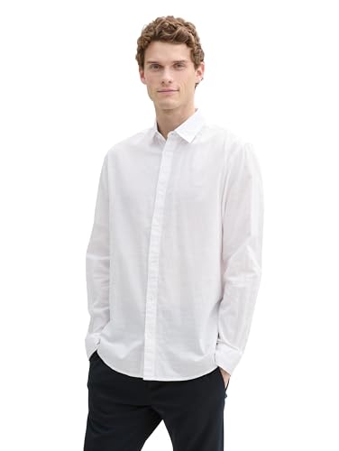 TOM TAILOR Fitted Kurzarmhemd mit Muster, Mint small Hexagon Design, L von TOM TAILOR