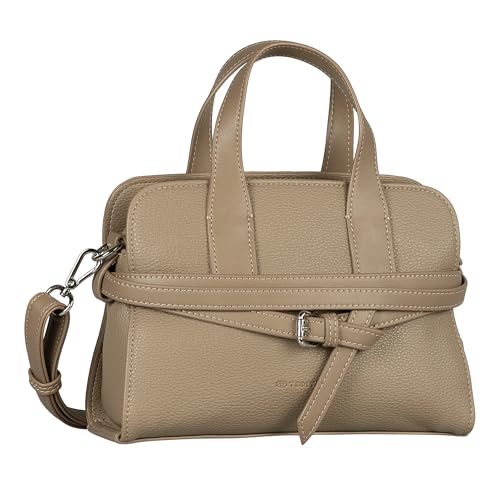 TOM TAILOR Freya Damen Shopper Umhängetasche Reißverschluss Klein Beige von TOM TAILOR