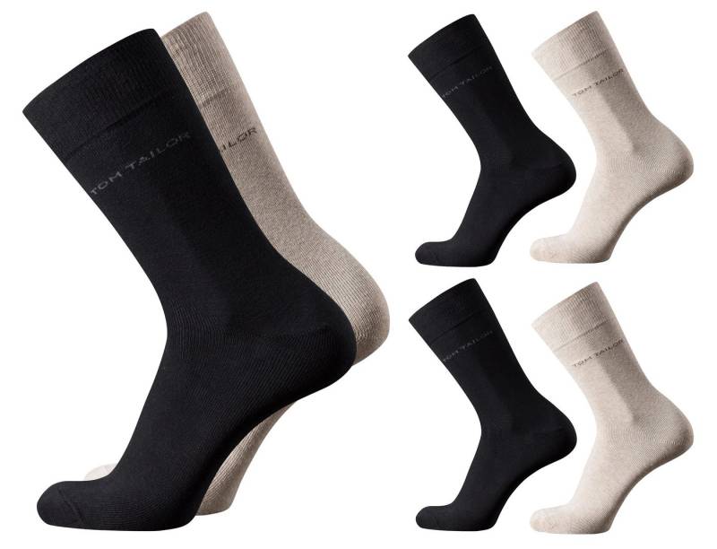 TOM TAILOR Socken Tom Tailor Herren Socken 4er Pack uni basic beige, anthrazit Tom Tailor Herren Socken 4er Pack uni basic beige, anthrazit von TOM TAILOR