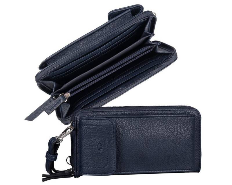 TOM TAILOR Handytasche TOM TAILOR - ELA Longzip-Wallet Geldbörse mit Handyfach XL DARK BLUE von TOM TAILOR