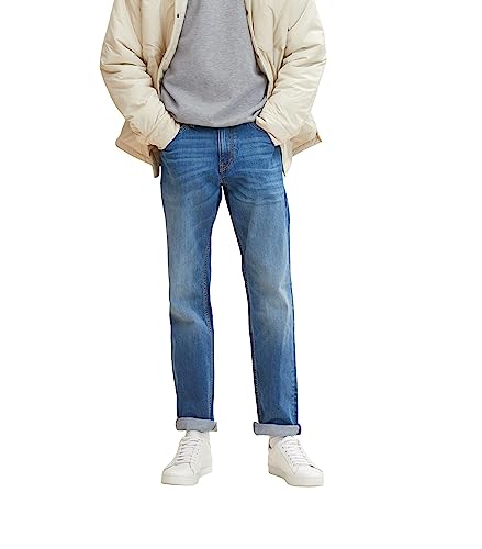 TOM TAILOR Herren 1007860 Josh Regular Slim Jeans, 10119 - Used Mid Stone Blue Denim, 32W / 32L EU von TOM TAILOR