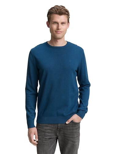 TOM TAILOR Herren 1012819 Pullover, 27949-Ultra Marine Blue Melange, XS von TOM TAILOR