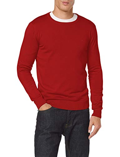 TOM TAILOR Herren 1012976 Basic Strickpullover Mit Crewneck, 21178 - Ever Green, XL EU von TOM TAILOR