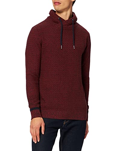 TOM TAILOR Herren Strukturierter Pullover 1028169, 28100 - Chili Red Navy Mouliné, XL von TOM TAILOR