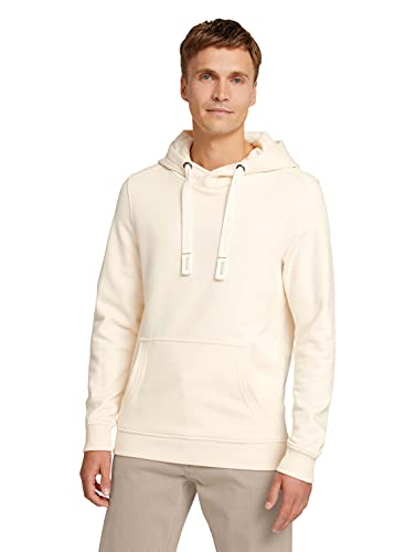 TOM TAILOR Herren Basic Hoodie 1029115, 28130 - Soft Buttercream, L von TOM TAILOR