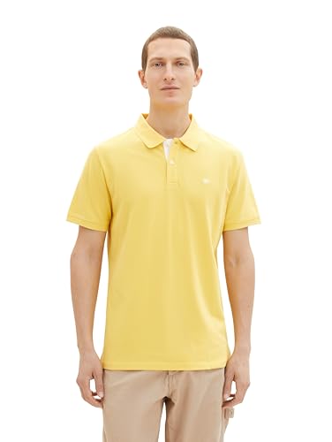 TOM TAILOR Herren Basic Piqué Poloshirt, sunny yellow, XL von TOM TAILOR