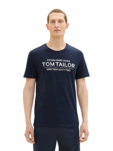 TOM TAILOR Herren 1031877 T-Shirt, 10302 - Dark Blue, S von TOM TAILOR