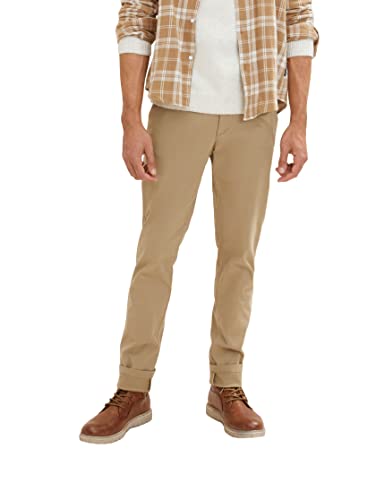 TOM TAILOR Herren Travis Slim Chino Hose mit Stretch, 11612 - Everglade Beige, 33/34 von TOM TAILOR