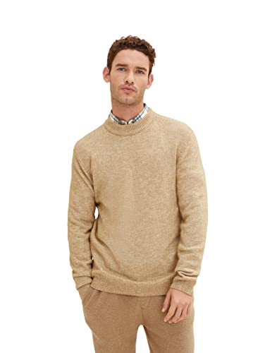 TOM TAILOR Herren 1033652 Cosy Strickpullover, 31588 - Dark Sepia Melange, XXL von TOM TAILOR